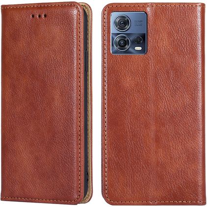 Mobigear Wallet Motorola Edge 30 Fusion Hülle Klapphülle Geldbörse - Braun