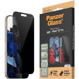PanzerGlass Ultra-Wide Fit Privacy iPhone 16 Pro Max Gehärtetes Glas Displayschutz Privacy - Hüllenfreundlich - Schwarz
