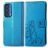 Mobigear Clover Motorola Edge (2021) Hülle Klapphülle Geldbörse - Blau