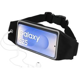 Mobiparts Comfort Fit Belt Handyhalterung Joggen Samsung Galaxy S25 Sporthülle Neopren Gürtel - Schwarz