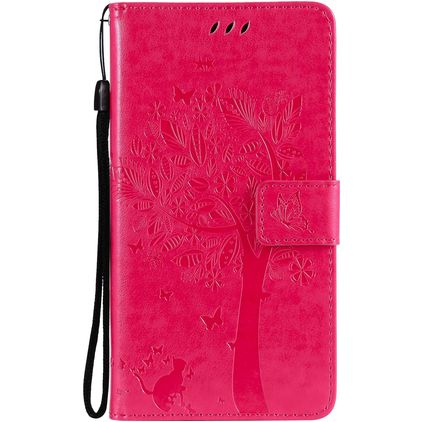 Mobigear Tree Samsung Galaxy S21 Hülle Klapphülle Geldbörse - Magenta