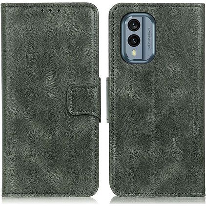 Mobigear Classy Nokia X30 Hülle Klapphülle Geldbörse - Grün