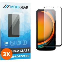 Mobigear Premium Samsung Galaxy Xcover 7 Panzerglas Gehärtetes Glas Displayschutz - Hüllenfreundlich - Schwarz (3er Pack)