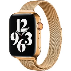 Mobigear Slim Loop Milanaise Apple Watch Armband Magnetverschluss - 42/41/40/38 mm - Gold