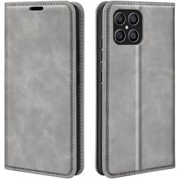 Mobigear Retro Slim HONOR X8 Hülle Klapphülle Geldbörse - Grau