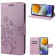 Mobigear Flowers Samsung Galaxy M23 Hülle Klapphülle Geldbörse - Lila