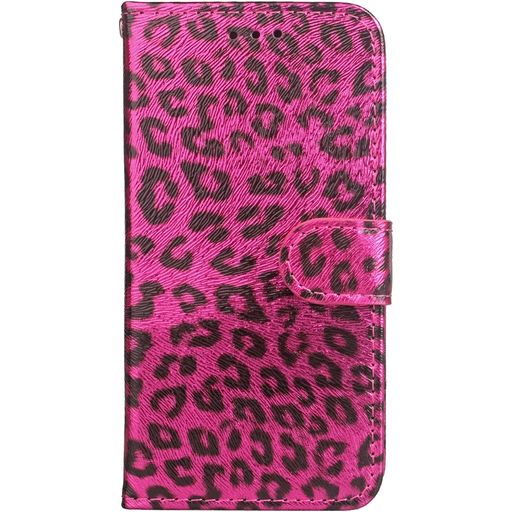 Mobigear Leopard iPhone XS Hülle Klapphülle Geldbörse - Pink