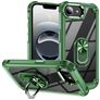 Mobigear Crystal Ring iPhone 16e Hülle Hardcase Backcover mit Ringhalter - Grün