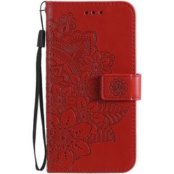 Mobigear Flowers OPPO A54 5G Hülle Klapphülle Geldbörse - Rot