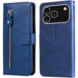 Mobigear Zipper iPhone 18 Pro Klapphülle Portemonnaie - Blau