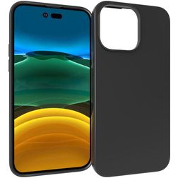 Mobigear Colors iPhone 14 Pro Max Hülle Flexibles TPU Backcover - Schwarz