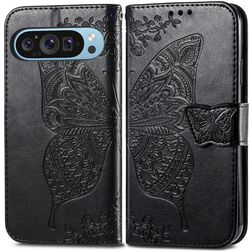 Mobigear Butterfly Google Pixel 10 Pro Hülle Klapphülle Geldbörse - Schwarz