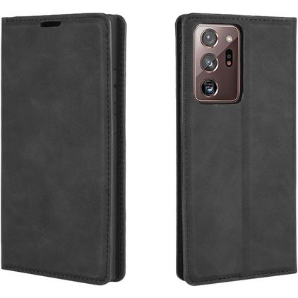 Mobigear Retro Slim Samsung Galaxy Note 20 Ultra Klapphülle Portemonnaie - Schwarz