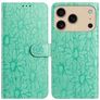 Mobigear Flowers iPhone 17 Pro Max Hülle Klapphülle Geldbörse - Grün