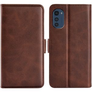 Mobigear Slim Magnet Motorola Moto E32 Hülle Klapphülle Geldbörse - Braun