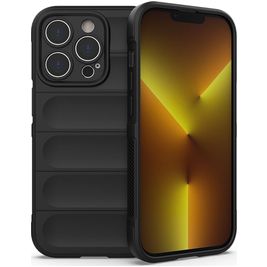 Mobigear Bumpy iPhone 14 Pro Hülle Flexibles TPU Backcover - Schwarz