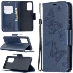 Mobigear Butterfly Samsung Galaxy A52 Hülle Klapphülle Geldbörse - Blau