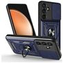 Mobigear Armor Ring Cam Slide Samsung Galaxy S25 FE Hülle Hardcase Backcover Stoßfest mit Ringhalter und Kamera Slider - Blau