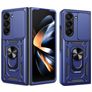Mobigear Armor Ring Cam Slide Samsung Galaxy Z Fold 7 Hülle Hardcase Backcover Stoßfest mit Ringhalter und Kamera Slider - Blau