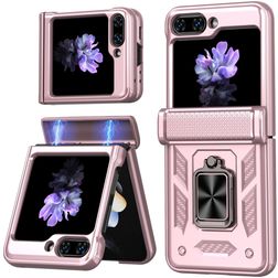 Mobigear Armor ring Samsung Galaxy Z Flip 6 Hülle Hardcase Backcover Stoßfest mit Ringhalter - Roségold