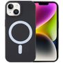 Mobigear Rubber Touch iPhone 15 Plus Silikon MagSafe Hülle Backcover - Schwarz