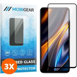 Mobigear Premium POCO X4 GT Panzerglas Displayschutz - Hüllenfreundlich - Schwarz (3er Pack)