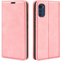 Mobigear Retro Slim Motorola Moto E32 Klapphülle Portemonnaie - Pink