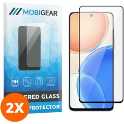 Mobigear Premium HONOR X8 Panzerglas Displayschutz - Hüllenfreundlich - Schwarz (2er Pack)