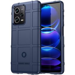 Mobigear Rugged Shield POCO X5 Hülle Flexibles TPU Backcover Stoßfest - Blau
