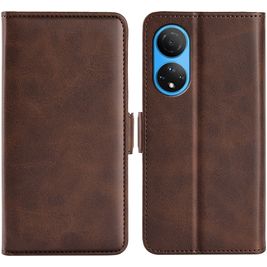 Mobigear Slim Magnet HONOR X7 Hülle Klapphülle Geldbörse - Braun