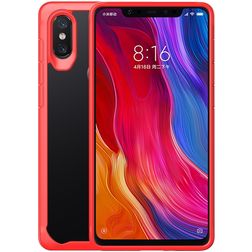 Mobigear Crystal Xiaomi Mi 8 SE Hülle Hardcase Backcover - Transparent / Rot