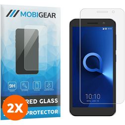 Mobigear Alcatel 1 Panzerglas Displayschutz - Hüllenfreundlich (2er Pack)