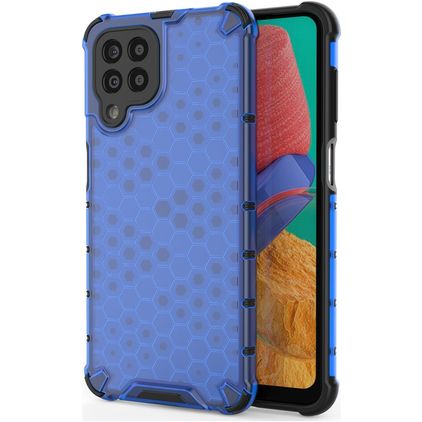 Mobigear Honeycomb Samsung Galaxy M33 Hülle Hardcase Backcover Stoßfest - Blau