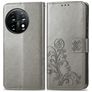 Mobigear Clover OnePlus 11 Hülle Klapphülle Geldbörse - Grau