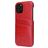 Fierre Shann Premium Card iPhone 12 Hülle Backcover mit Kartenhalter - Rot