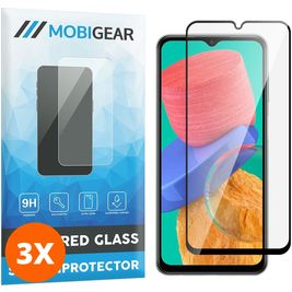 Mobigear Premium Samsung Galaxy M33 Panzerglas Gehärtetes Glas Displayschutz - Hüllenfreundlich - Schwarz (3er Pack)