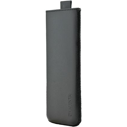 Valenta Pocket Classic Echtes Leder Einschubhülle (max 14,8 cm x 6 cm) - Einschubhülle - Handytasche - Schwarz
