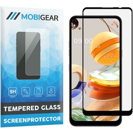 Mobigear Premium LG K61 Panzerglas Gehärtetes Glas Displayschutz - Hüllenfreundlich - Schwarz