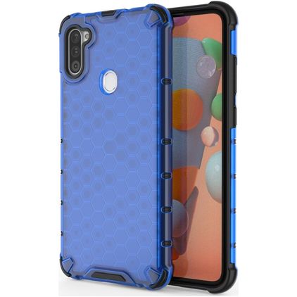 Mobigear Honeycomb Samsung Galaxy A11 Hardcase Backcover Shockproof - Blau