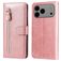 Mobigear Zipper iPhone 17 Pro Max Hülle Klapphülle Geldbörse - Roségold