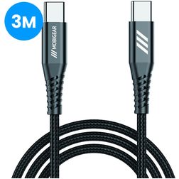 Mobigear Nylon USB-C auf USB-C Kabel 3 Meter - Schwarz