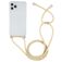 Mobigear Lanyard iPhone 12 Pro Max Flexibles TPU Handykette - Transparent / Gelb