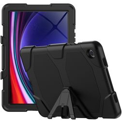 Xccess Survivor Essential Samsung Galaxy Tab A9 Plus (2023) Hülle Kunststoff,Silikon Backcover + Ständer - Schwarz