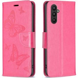 Mobigear Butterfly Samsung Galaxy A24 Hülle Klapphülle Geldbörse - Magenta