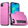 Mobigear Card iPhone 16e Hülle Hardcase Backcover Stoßfest mit Kartenhalter - Magenta