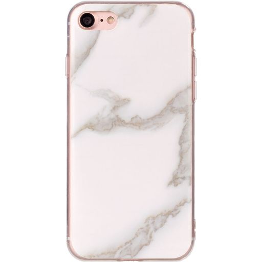 Mobigear Marble iPhone SE (2020) Hülle Flexibles TPU Backcover - Weiß