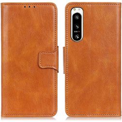 Mobigear Classy Sony Xperia 5 IV Hülle Klapphülle Geldbörse - Cognac
