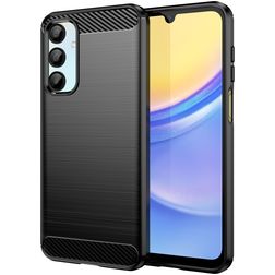 Mobigear Brushed Slim Samsung Galaxy A16 Hülle Flexibles TPU Backcover - Schwarz