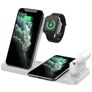 Mobigear JetCharge 4in1 QI-Ladestation für zwei Smartphones / AirPods und Apple Watch - Weiß