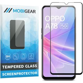 Mobigear Premium OPPO A78 Panzerglas Gehärtetes Glas Displayschutz - Hüllenfreundlich - Schwarz